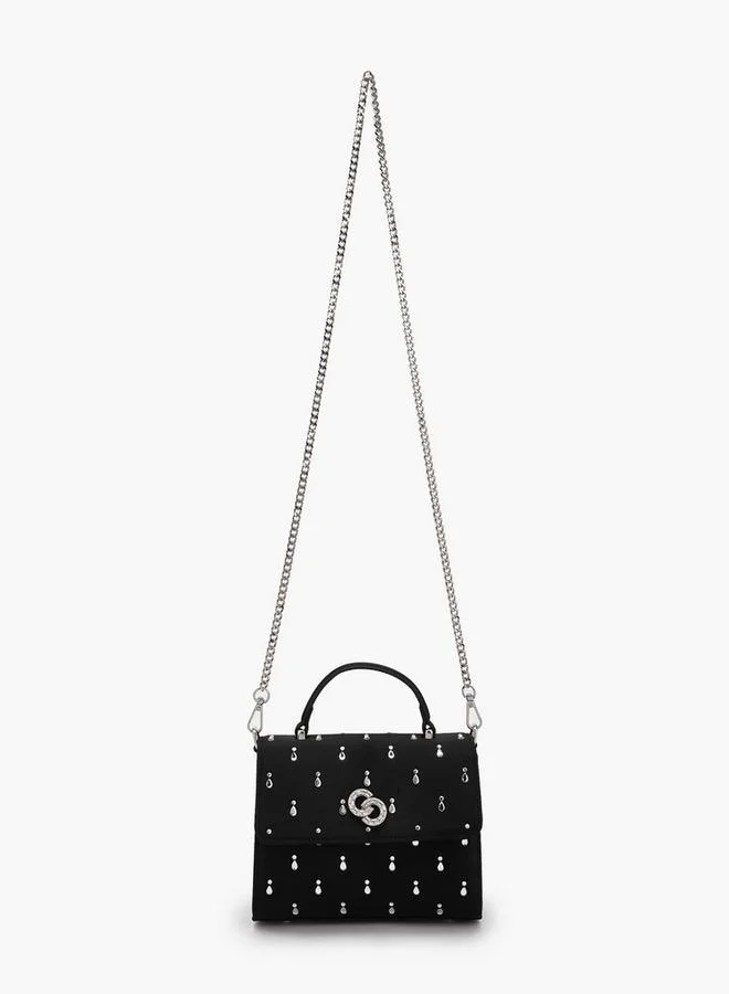 سيليست Embellished Satchel Bag With Chain Strap Ramadan Collections